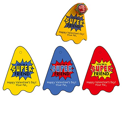 Jilinwei Super Hero Lollipop Card Holder,30Pcs Superhero Lollipop Capes Masks, Superhero Lollipop Valentines, Lollipop Party Favors, 3Color #TOP5