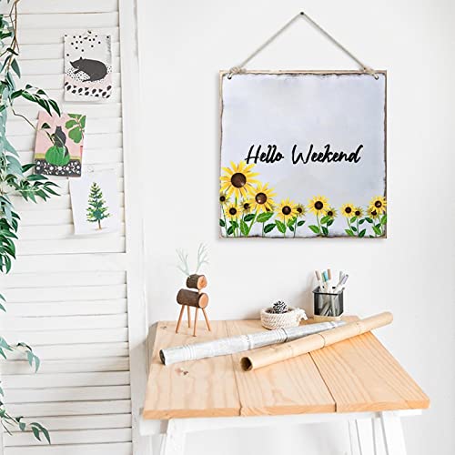Plaque en bois avec tournesol pour décoration d'intérieur rustique - 5