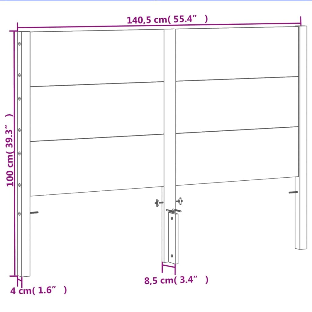 vidaXL Cabecero de Cama, Cabecera para Somier con Patas, Cabezal de Cama, Mueble para Dormitorio, Madera Maciza de Pino Marrón Cera 135 cm
