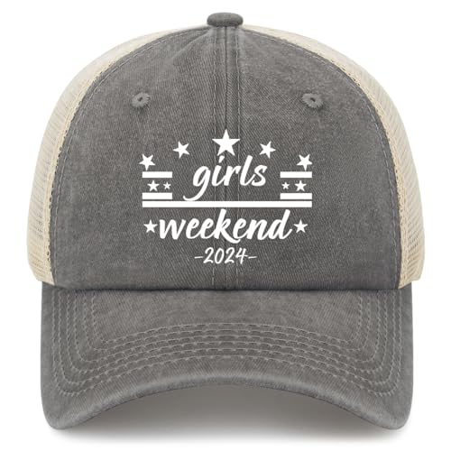 Girls Weekend 2024 Hats for Mens Soft Washed Dad Hat Casual Washed Jogging Hats Baseball Caps Light