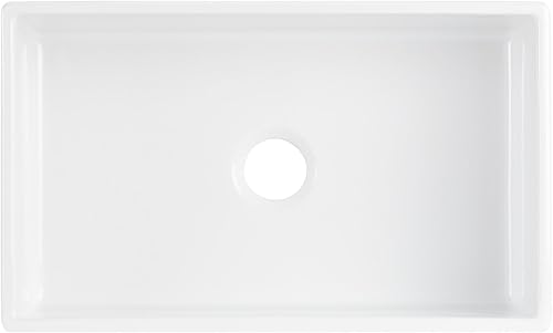 Miniatura 10 de Signature Hardware 953910-33 Rowena - Fregadero de cocina de arcilla refractaria de 33 pulgadas, color blanco