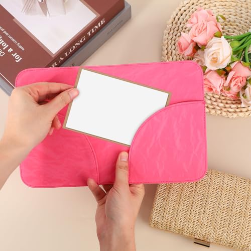 Funda para Cartas Mahjong de Cuero PU 29x18.5 cm Rosada miniatura 3