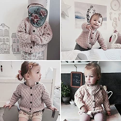 Image of Simplee kids Baby Girl Thin Sweater Solid White Pink Cardigans for Toddler 0-3Years