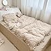 Muslin Cotton Kids Bedding Duvet Cover for Girls Boys 1 Piece Toddler Bedding Comforter Cover 47X59 inch 2-layer Gauze Chic Rabbit Duvet Cover for Crib Kids Ruffled Duvet Protector, No Comforter