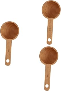 3pcs Bean Spoon Creative Measuring Tool for Spices Flour Salt Wooden Simple Powder Spoon