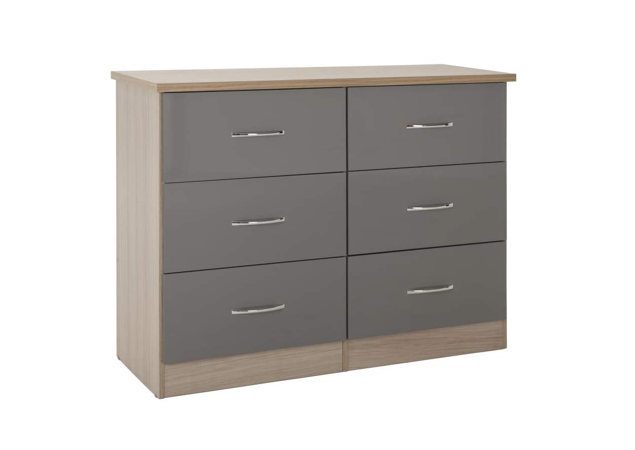 Seconique Unisex Grey Nevada Drawer Chest In Size 6