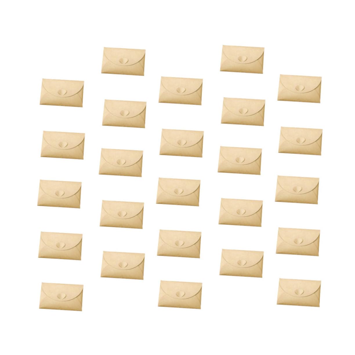 Sobres de Papel Kraft Cierre de Corazón 100 Piezas Beige | Diseño Vintage en Blanco, Escritura Suave y Reutilizable, para Postales y Suministros de Bricolaje