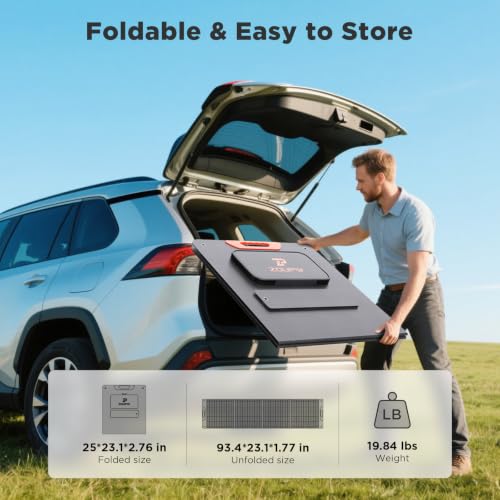 Image of ZOUPW 200W Portable Solar Panel for Power Station