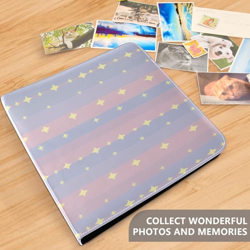 Álbum de Fotos Autoadhesivo DIY Scrapbook Estrellas y Rayas con 3 Anillas, 40 Páginas, 8x10 para Memorias miniatura 5