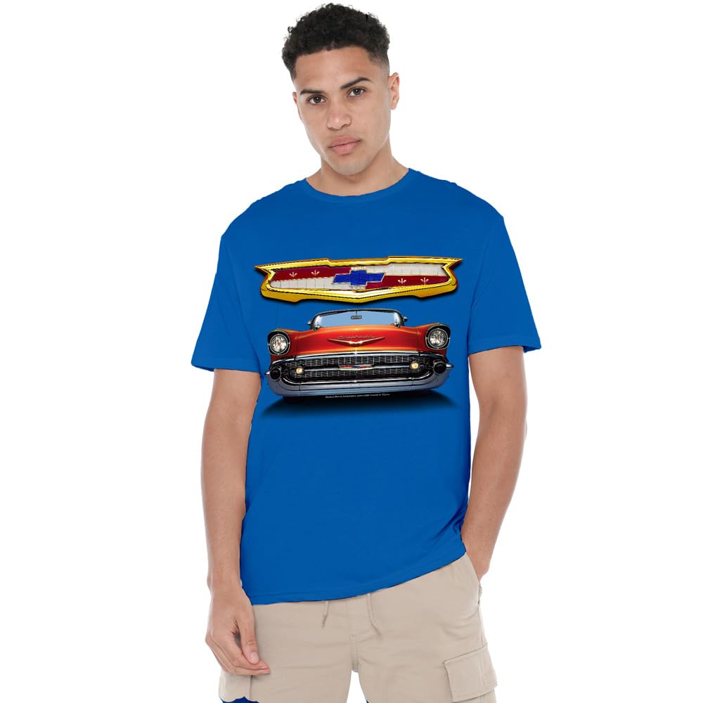 Chevrolet 1957 Bel Air Grille T-Shirt - Cotton - Royal