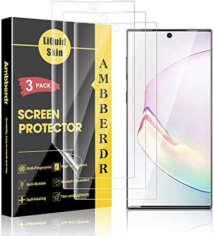 AMBBERDR [3-Pack] Screen Protector for Galaxy Note 10 Plus Max Coverage Flexible Film [Not Wet Applied]