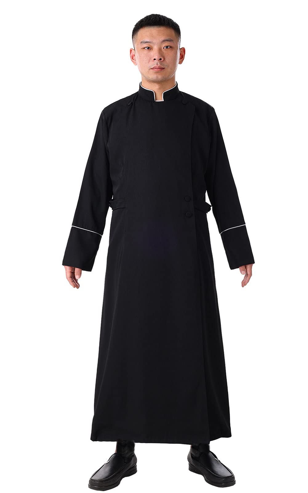 Robe De Prêtre Catholique - Soutane Liturgique Longue Boutonnée Pour Célébrations Et Cérémonies Religieuses