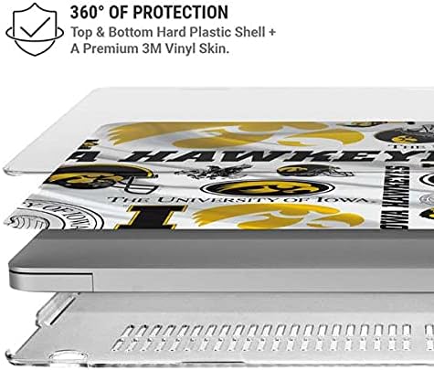 Skinit Case + Skin Compatible with MacBook Pro 16in (2019-20) - Officially Licensed Iowa Hawkeyes Pattern Design