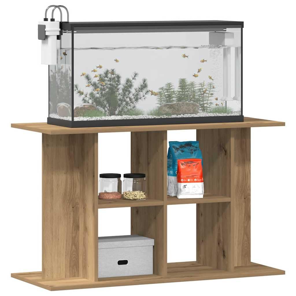 Soporte para acuario Artisan Oak de madera de 100 x 40 x 60 cm, estable con almacenamiento, estantería y cajón, ahorra espacio para accesorios de acuario, salón y dormitorio