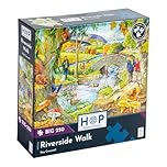 The House of Puzzles Riverside Walk Jigsaw - Big 250 Piece Jigsaws For Adults & Kids, Extra Large Pieces, Artist Illustrated, Scenic Landscape, Deluxe Puzzle Gifts
