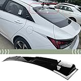 Syon Auto FITS 2021+ HYUNDAI ELANTRA GLOSSY BLACK V STYLE REAR WINDOW VISOR ROOF SPOILER