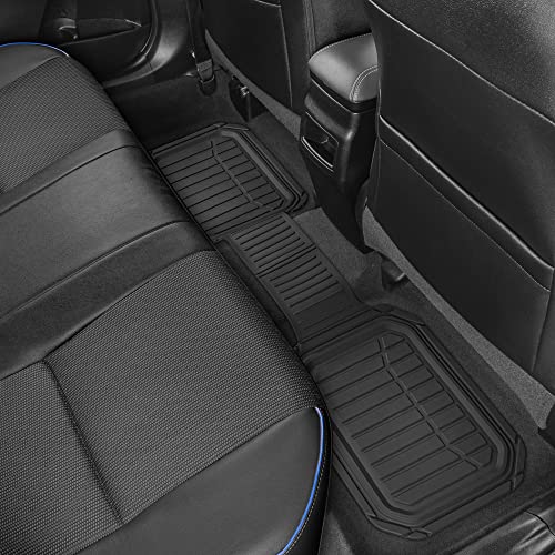 Image of Motor Trend FlexTough Defender Floor Mats for Cars & TrunkShield Trunk Mat Set, Next-Gen Deep Dish Heavy Duty Car All Weather, Rubber Set Auto Truck Van SUV B09VYBHPDK