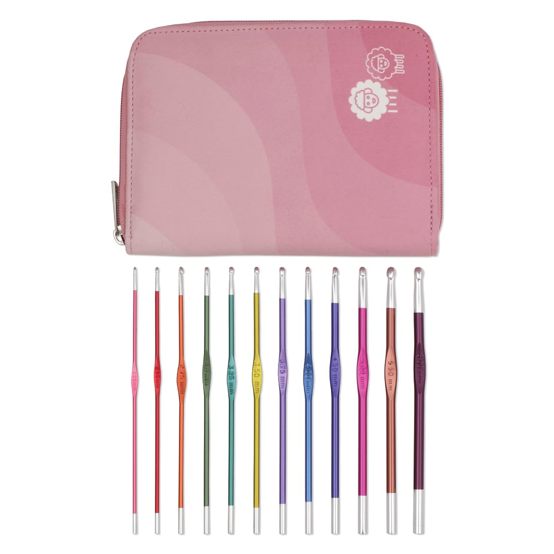 Knitpro Multicolour Zing Grande Single-Ended Crochet Hook Set | 12 Sizes (2Mm To 6Mm)