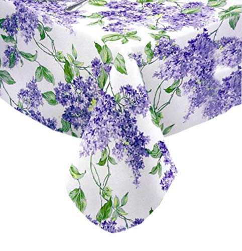 Lilac Fields Heavy 4 Gauge Vinyl Flannel Backed Tablecloth, Purple Lilacs Floral Indoor/Outdoor Wipe Clean Picnic, Kitchen, Dining Room Tablecloth - 60โ x 104โ Oblong/Rectangle Lilac Fields Heavy 4 Gauge Vinyl Flannel Backed Tablecloth, Purple Lilacs Floral Indoor/Outdoor Wipe Clean Picnic, Kitchen, Dining Room Tablecloth - 60โ x 104โ Oblong/Rectangle