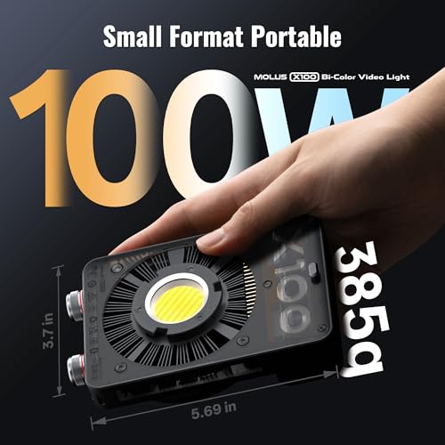 Image of ZHIYUN MOLUS X100 Bi-Color Pro 100W Video Light [Official] V2 Upgraded Version Professional Photography Lighting Portable Continuous Output Lighting 2700K~6500K CRI≥95 TLCI≥97 for Youtuber TT Photog