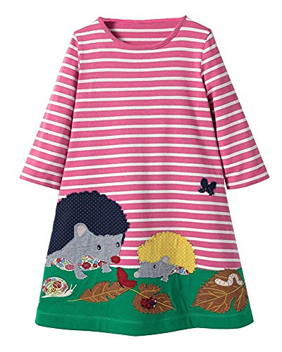 Minetom Minetom Mädchen Herbst Langarm Kleider Tiere Cartoon Mustern Fuchs...
