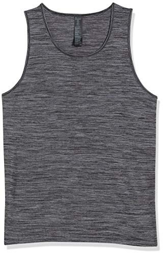 Amazon Brand - Peak Velocity Men's Lightweight Novelty Jacquard Training Tank Top, Black Heather, Medium