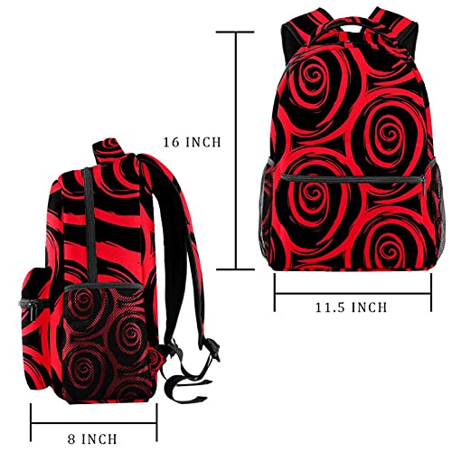 Sac à dos d'écolier style décontracté noir et multicolore floral - 2
