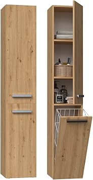 Mobile Alto Bagno 6 Ripiani 180x30x30cm - Bianco | Salvaspazio Con Ante - Foto 6