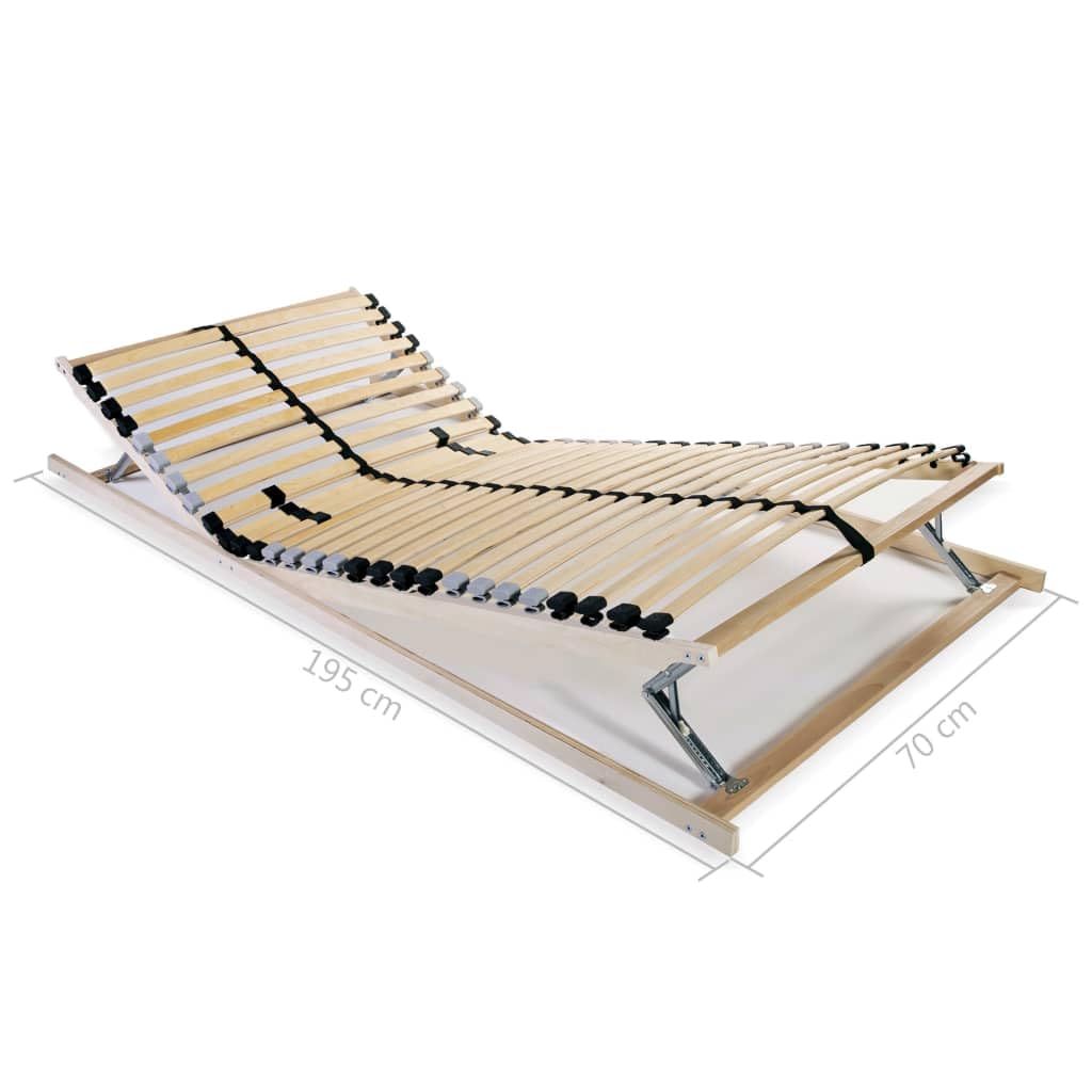Lattenrost 70x200 Buchenholz Rahmen Birke 7 Zonen verstellbare Doppel-Lamellen Kopf & Fuß höhenverstellbar 2 Stück Set für Schlafzimmer Wohnung Jugendzimmer