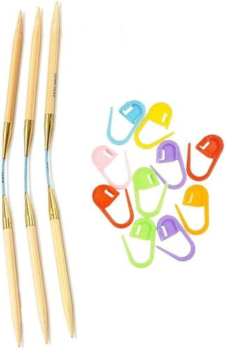 addi FlexiFlips - Aguja de tejer de doble punta DPN de bambú de 9.5 pulgadas (9.4 in) US 03 (0.128 in) DPN, ligera, puntas estándar, uniones suaves,