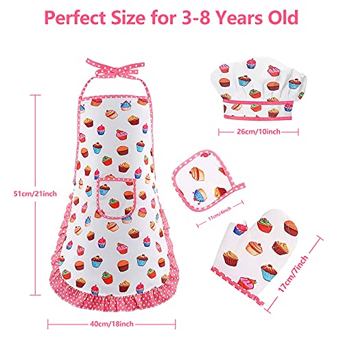 Clheatky Kids Cooking And Baking Set 26Pcs Kids Chef Set Apron Chef Hat Kids Chef Role Play Costume Dress Up Role Play Toys Pretend Play Cooking Baking Gifts Birthday Unisex Boys Girls (Pink) #TOP6