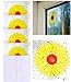 Plai 16 x Sonnenblume Fenster Fliegenfalle Fliegenstreifen, Fliegen-Fensterstreifen, gegen Fliegen 9.5 x 9.5 cm, 16 Stück