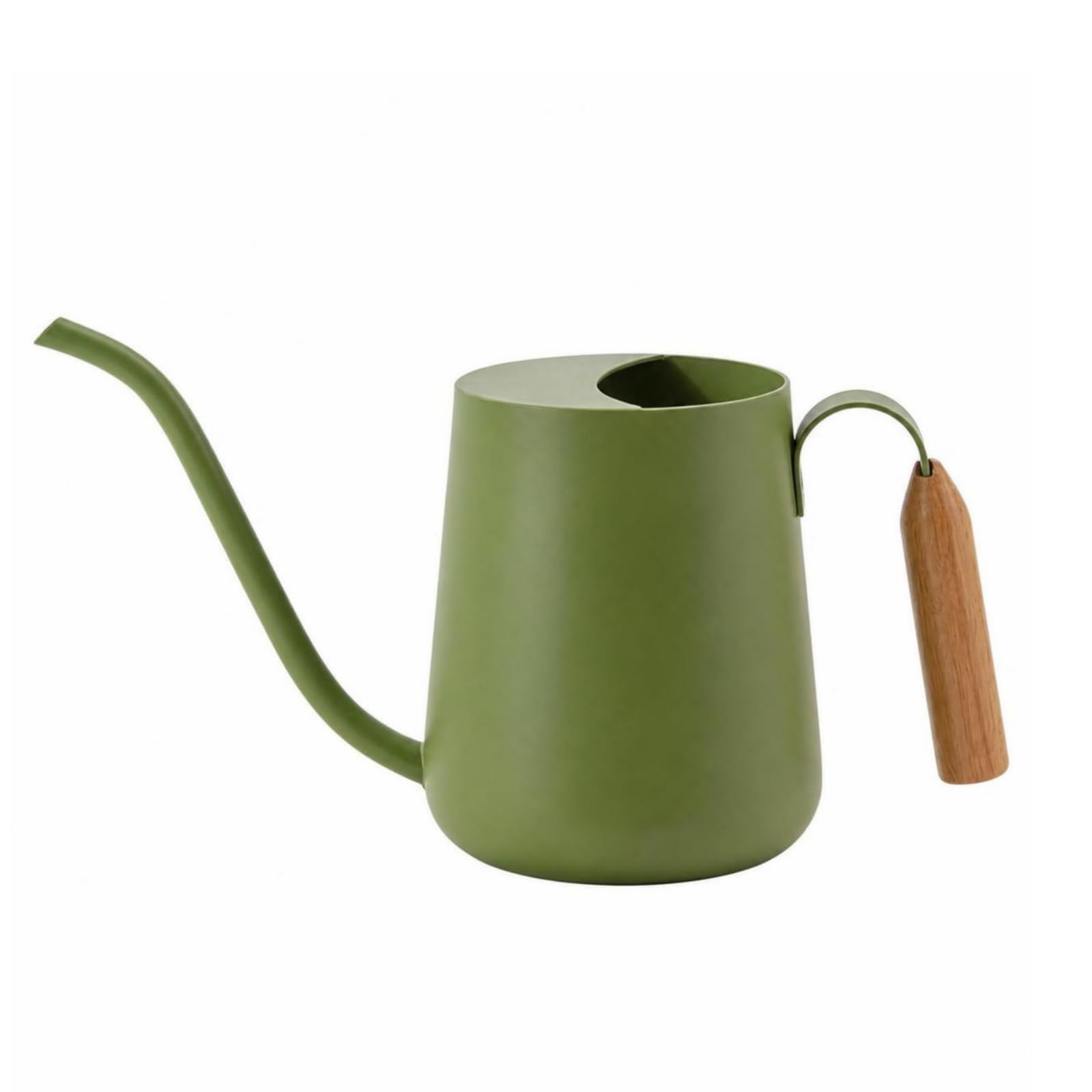Annaffiatoio da 1000 Ml, Annaffiatoio Da Giardino In Acciaio Inossidabile, Beccuccio Lungo, Capacità 1 Litro, Finitura Verde Opaca, Verde Opaco
