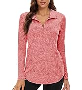 NEYOUQE Women Long Sleeve Quarter Zip Pullover Polo Shirts Athletic Workout Running Golf Tees Hik...