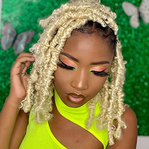 Butterfly Locs Crochet Hair 12 inch 7Packs Distressed Locs Crochet Hair Pre looped Butterfly Bob Locs Crochet Braids (12 Inch (Pack of 7), 613#)