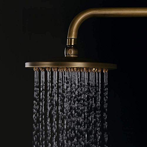 Ensemble de douche laiton antique avec pommeau rétro 20 cm - 4