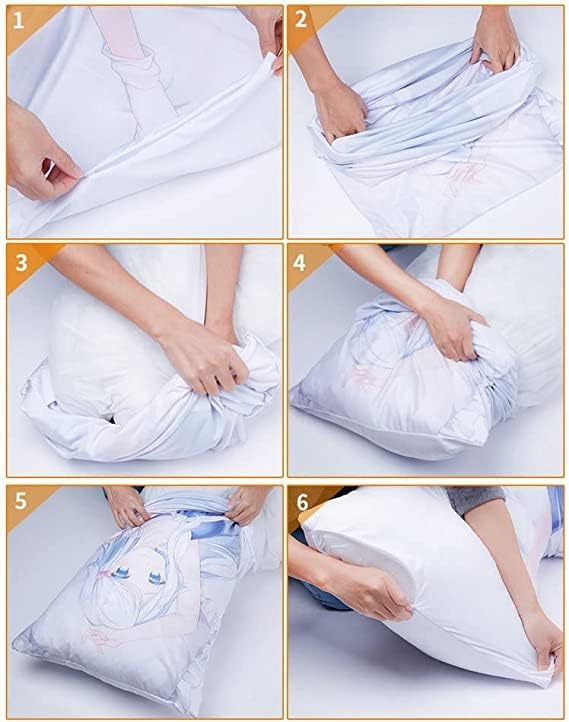 Miniatura 6 de Honkai Impact Mobius - Funda de almohada corporal Dakimakura (59.1 x 19.7 pulgadas59.1x19.7 in)