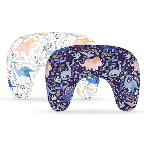 Pea Pod Nursing Pillow Cover 2 Pack Soft Stretchy Nursing Cover for New-Designed Breastfeeding Pillow, Removable Feeding Slipover for Baby Boy and Girls, Cute Dinosaur Pattern