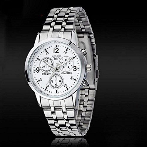 IEason,Luxury Waterproof Stainless Steel Quartz Women Wrist Watch Jewelry (White)