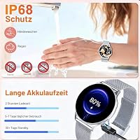 Smartwatch Damen, 1.32" AMOLED Uhr Schrittzähler IP68 Wasserdicht, Silver – Ansicht 6