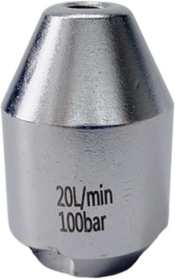 High Pressure Sewer Jetter Cleaning Nozzle - 1/4" Female, 15-30L/min, Stainless Steel, Rotating Jet with 1 Forward and 4 Backward Holes(100 bar 20L 1PC)