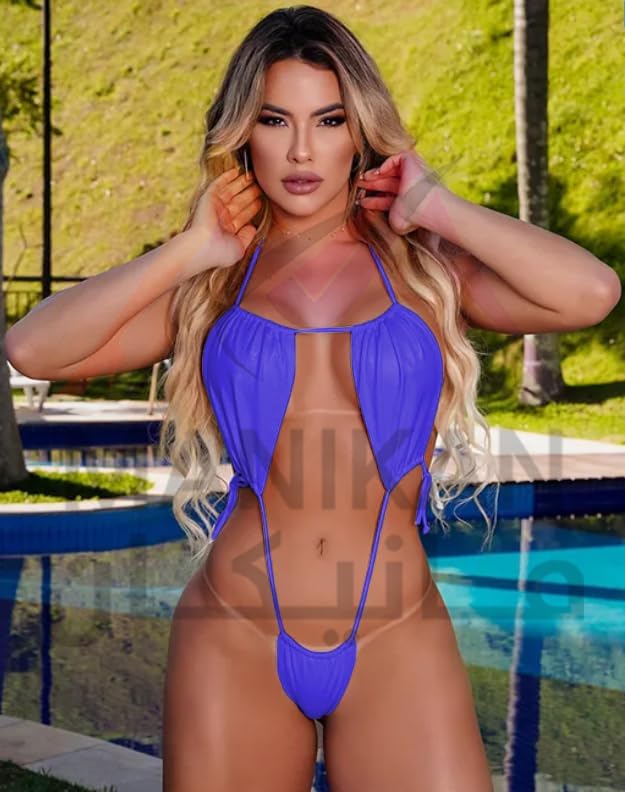 مايوه سباحة بتصميم مونوكيني، برقبة برباط للنساء، من مانيكان، ع... - view 4