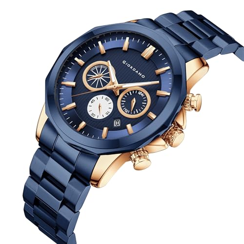 Image of Giordano Multi-Function Analog Watch for Men with Textured Dial, Classic Stainless Steel Strap and Date Function