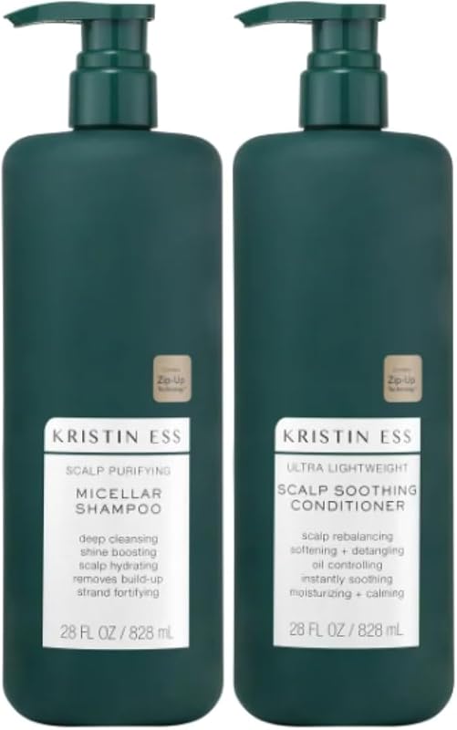 Scalp Soothing Duo: Purifying Micellar Shampoo (28 fl oz) & Ultra Lightweight Conditioner.