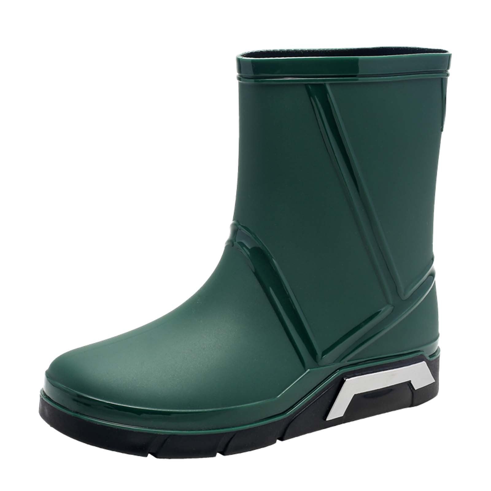 Generico Stivali Da Lavoro Uomo -Scarpe da pioggia antiscivolo gomma outdoor viaggio cucina impermeabili