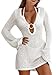 ANRABESS Women Beach Crochet Cover Ups Summer Knit Swimwear Mesh Bathing Suit Hollow Out Dress 2026 Vacation Swimsuit White