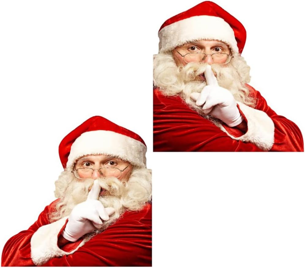 Ledmomo 2個3dサンタクロースカーリアウィンドウステッカークリスマスサンタクロース面白い創造的装飾ステッカー自己