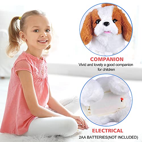 WorWoder Plush Saint Bernard Toy Puppy Electronic Interactive Pet Dog - Walking, Barking, Tail Wagging, Stretching Companion Animal for Kids (Saint Bernard) - Thumbnail 4