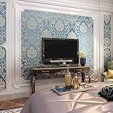 Material: Sonstiges Jidan Non-Woven-3D-Beflockung Eindickung Gold-Wallpaper for Hotel Gästezimmer Schlafzimmer-Wand-Papier Geprägte dekorative Tapete (Color : B)
