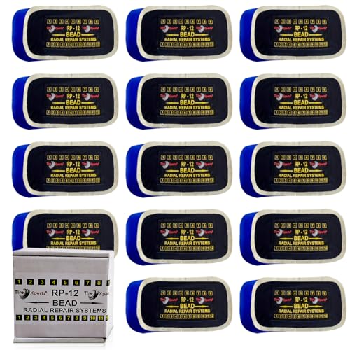 Image of Heavy Duty Radial Tire Repair Patch Kit - Emergency Tire Plug and Patch Tool for Cars, Trucks, Buses, and Tractors 4.33 x 2.36 inch (20 PCS)